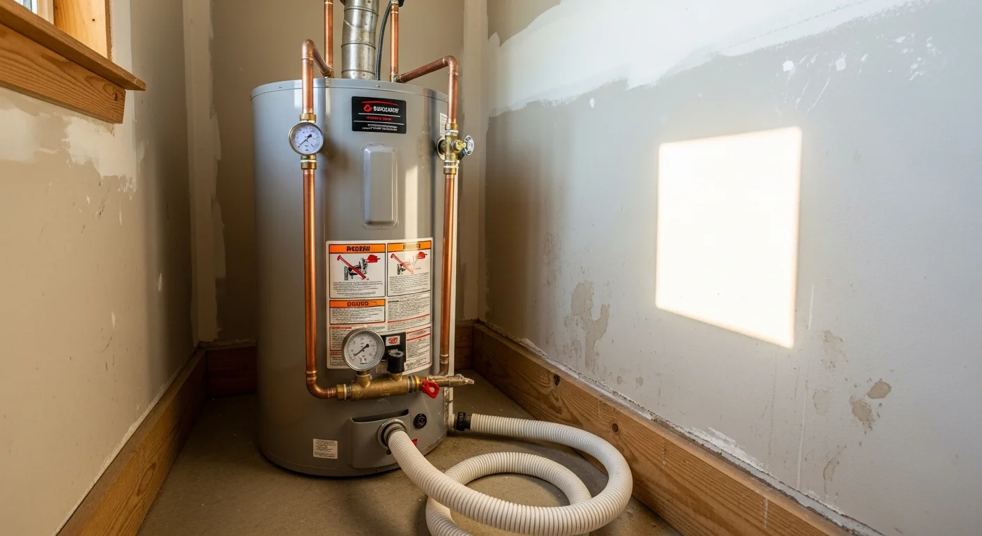 Professional plumber working on residential plumbing system in Galveston home