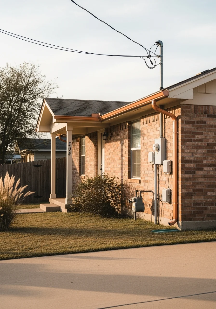 Texas City home exterior detail showing local building style and landscaping.